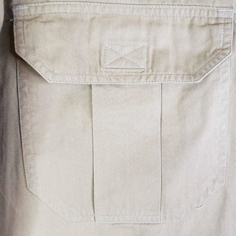 Ducks Unlimited Shirt Tan Khaki Button Down Men's Size XL Long Sleeve